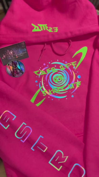 Cosmic Drip: Neon Swirl Hoodie